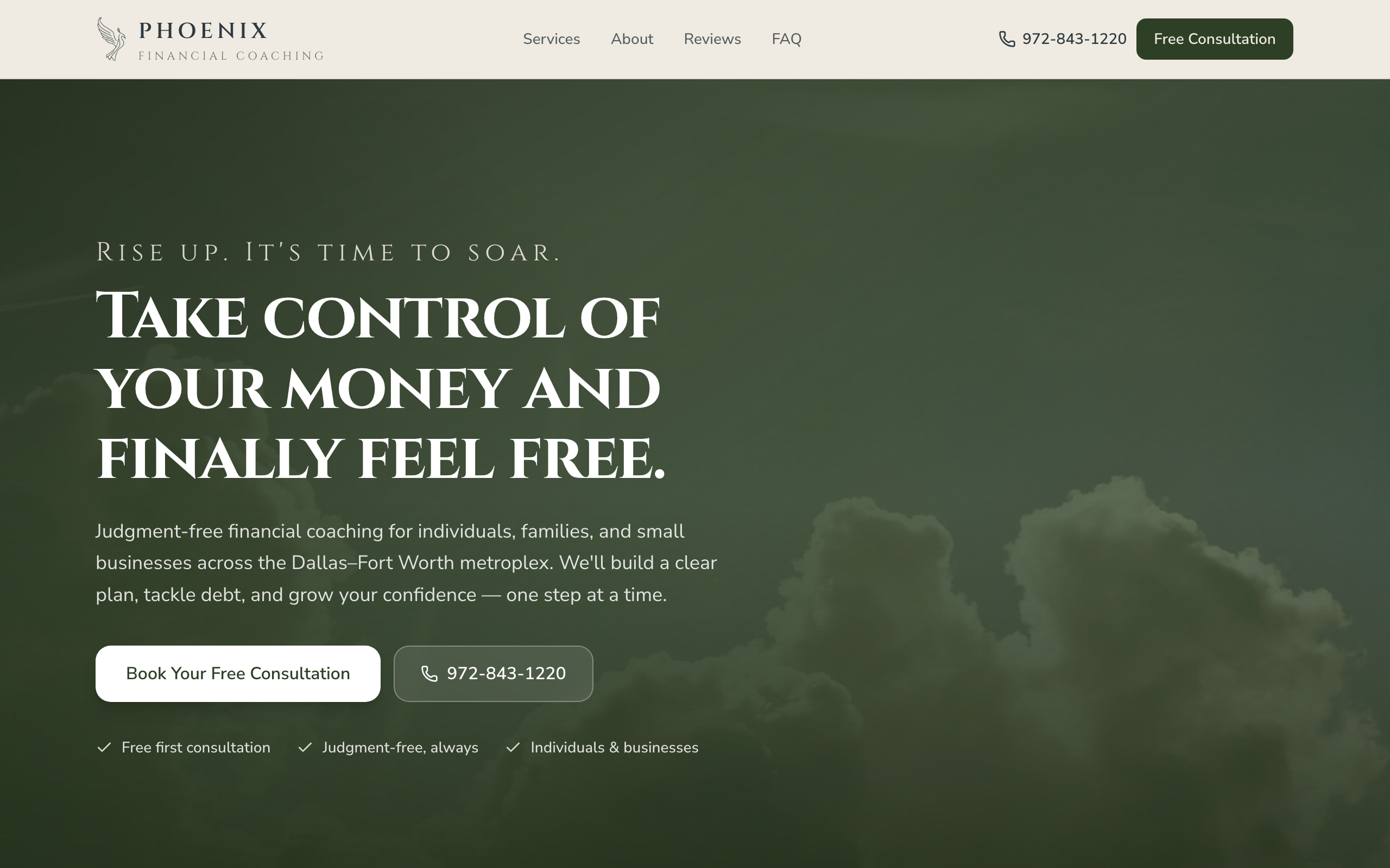 Screenshot of Phoenix Financial Coaching